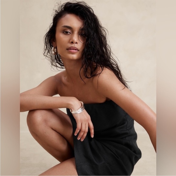 NWT! Banana Republic Sugar Melon Strapless Linen Mini Dress - Size 6 🌎 - Picture 5 of 6